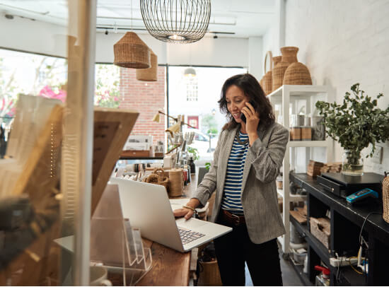 A woman working in her business 